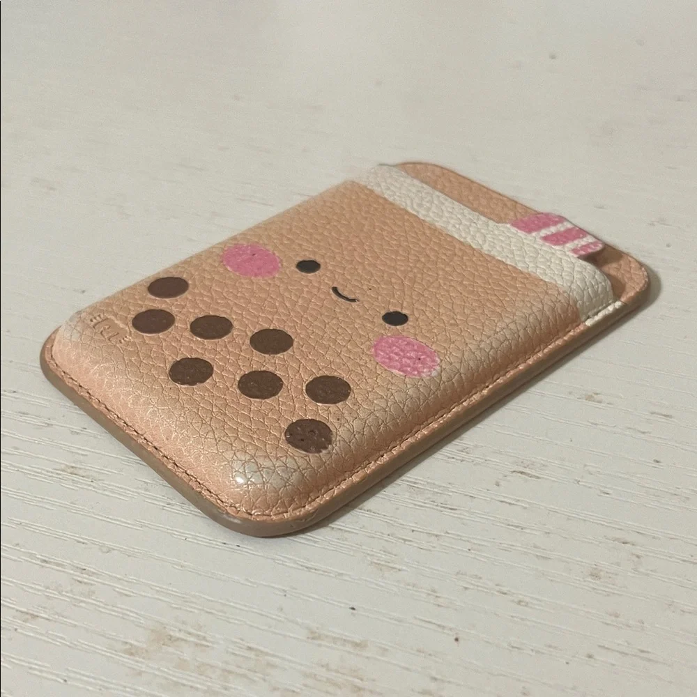 Cute Tan Phone Case with Bubble Tea Design